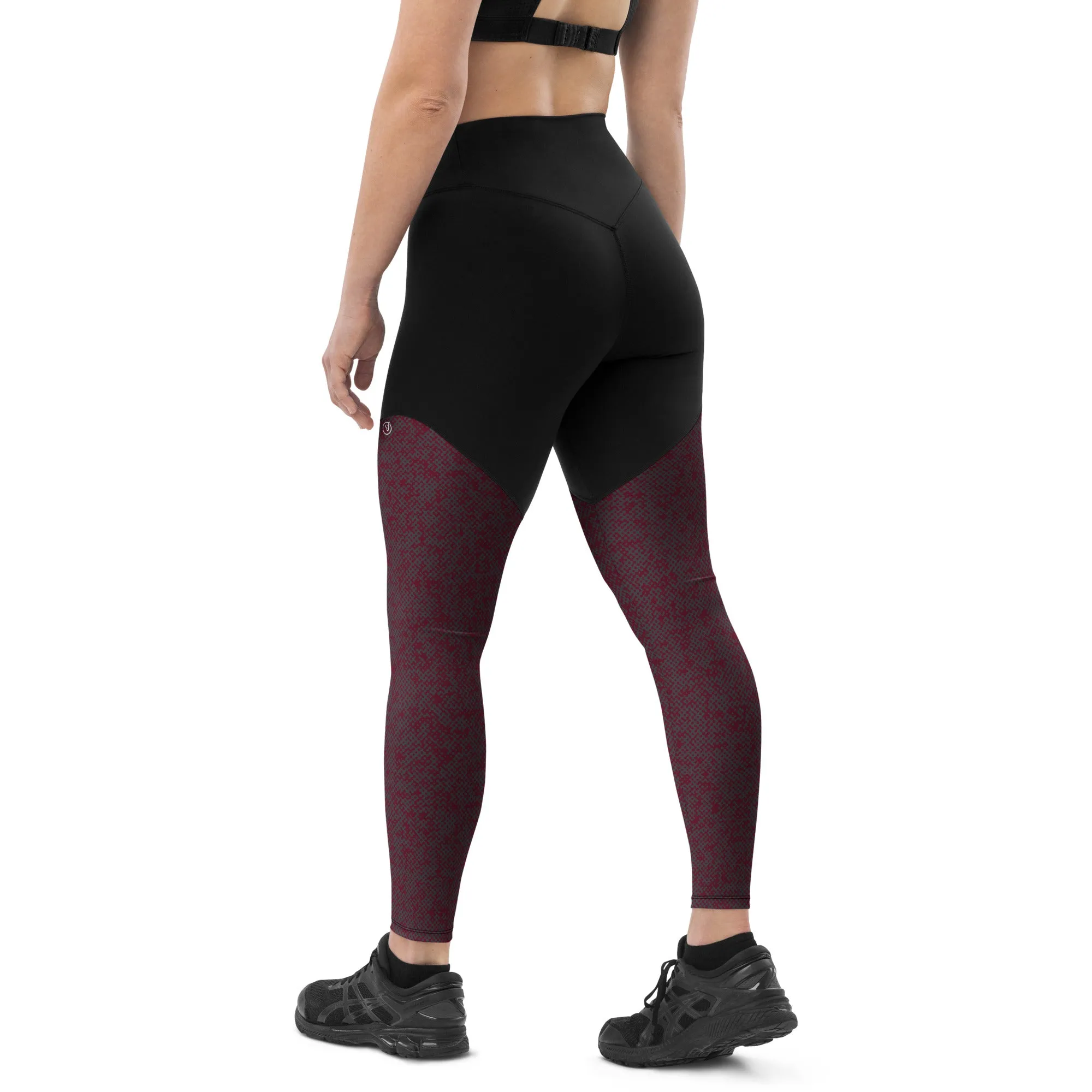 Humble Sportswear™ Pattens Red Sports Compression Leggings