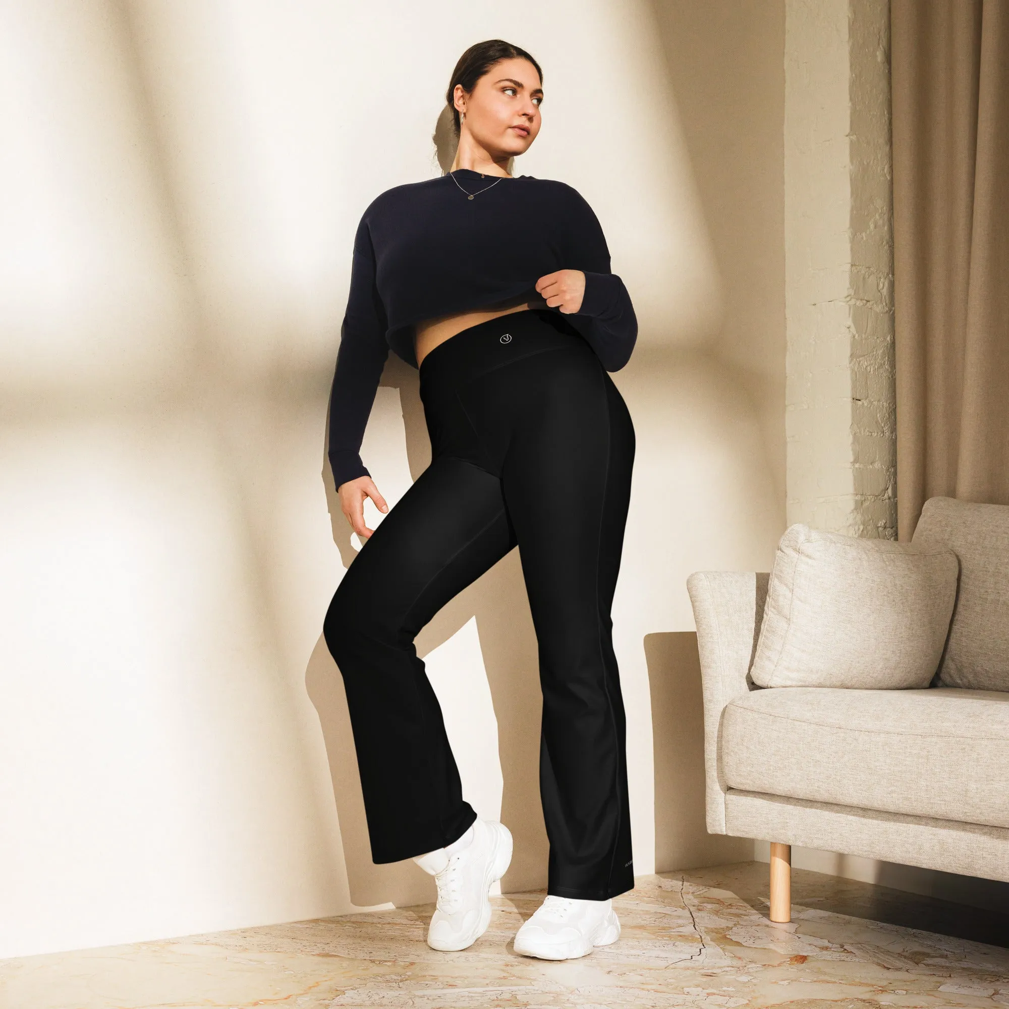 Humble Sportswear™ Women's Pure Black Flare Leggings