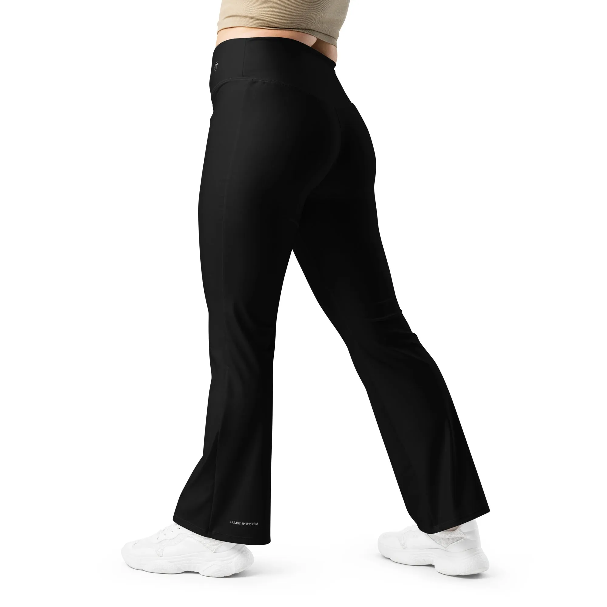 Humble Sportswear™ Women's Pure Black Flare Leggings