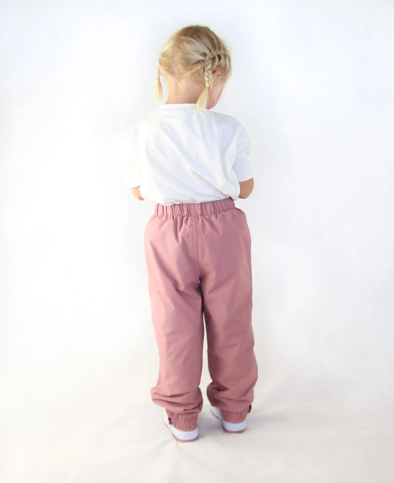 KidORCA Kids Rain Pants Hard Shell Waterproof _ Ash Rose