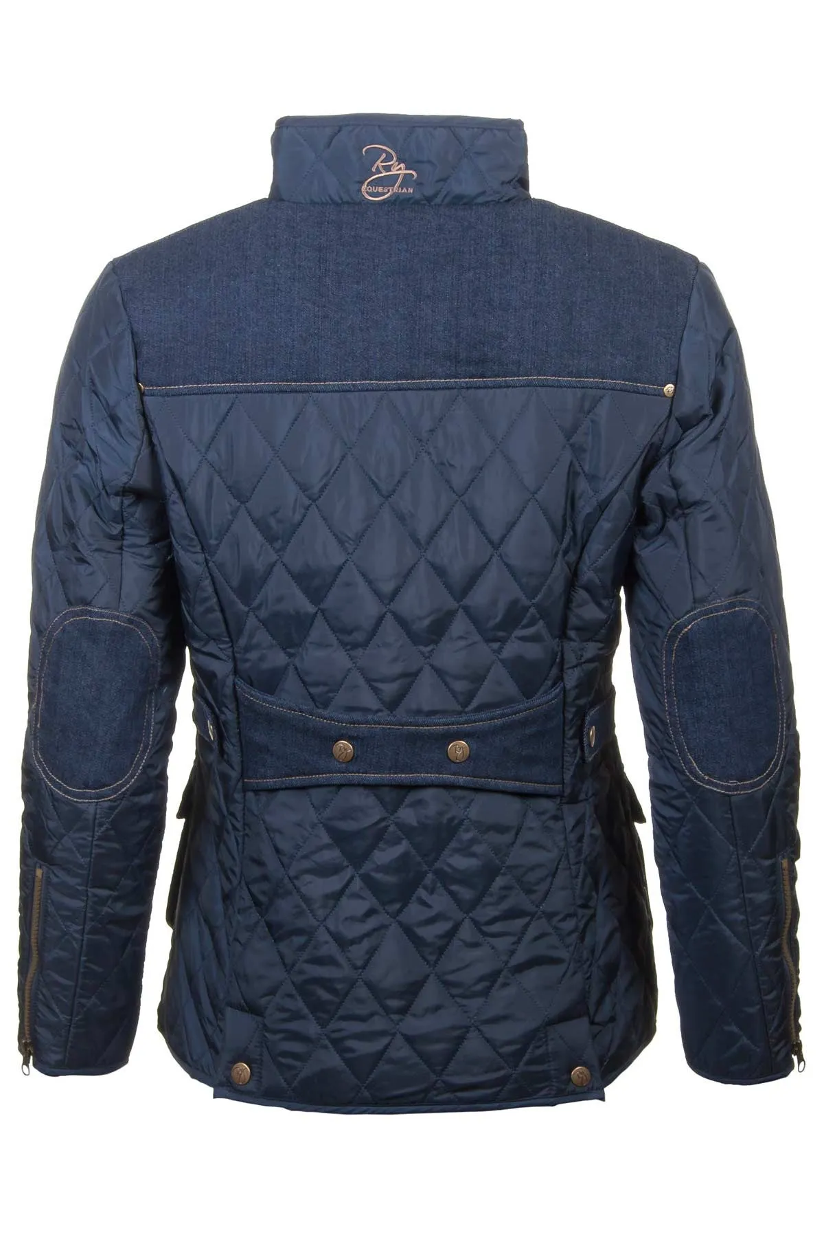 Ladies Denim Trim Quilted Jacket - Biker Babe