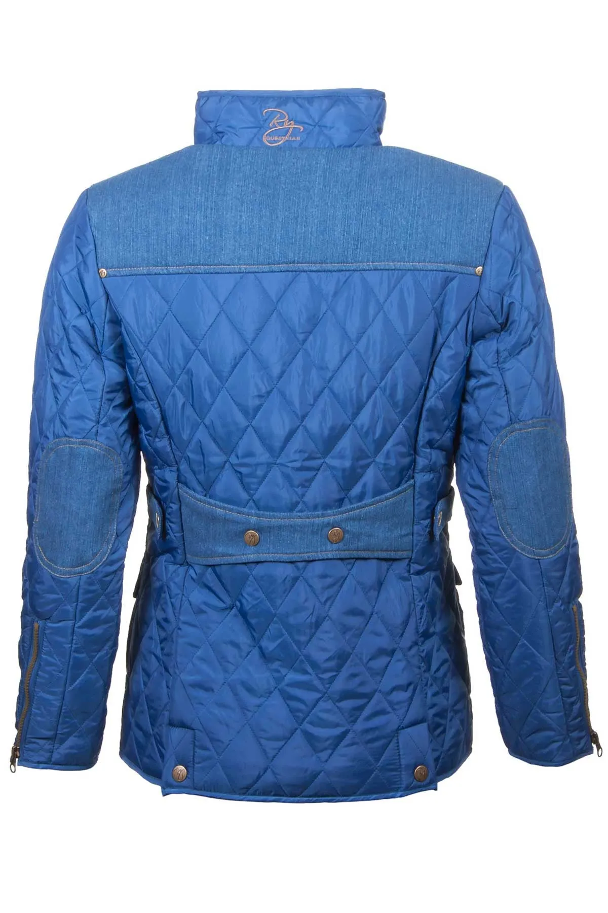 Ladies Denim Trim Quilted Jacket - Biker Babe