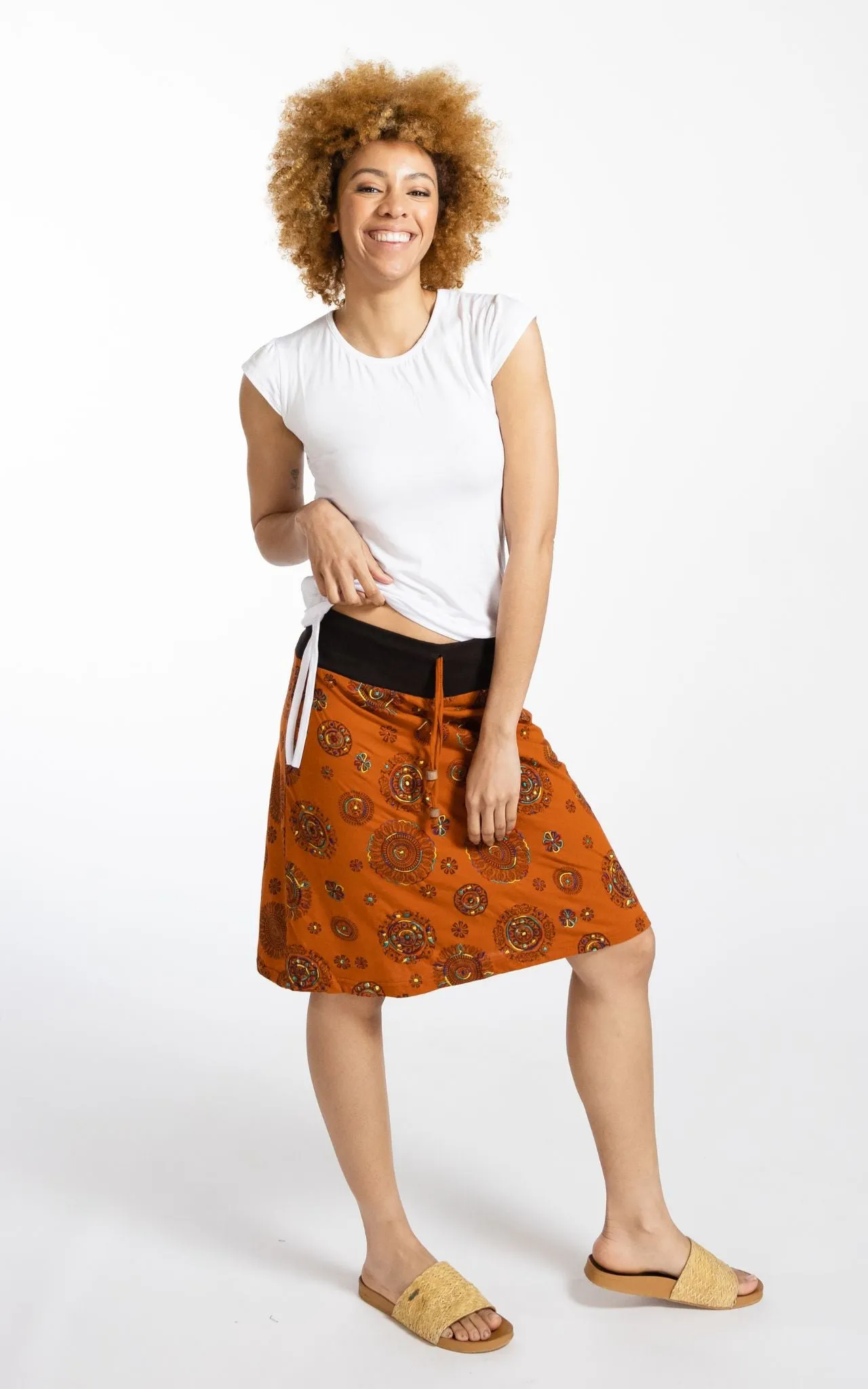 Mandala Skirt - Burnt Orange