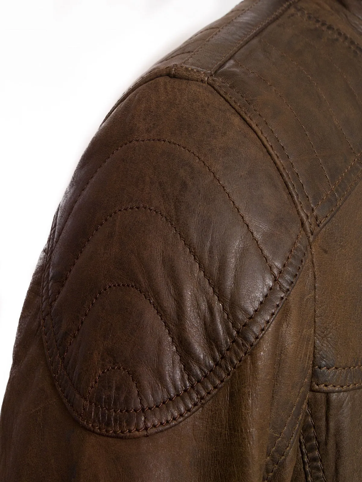 Men Dark Brown Leather Jacket