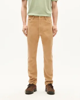 Men's 5 Pockets Corduroy Pants Beige