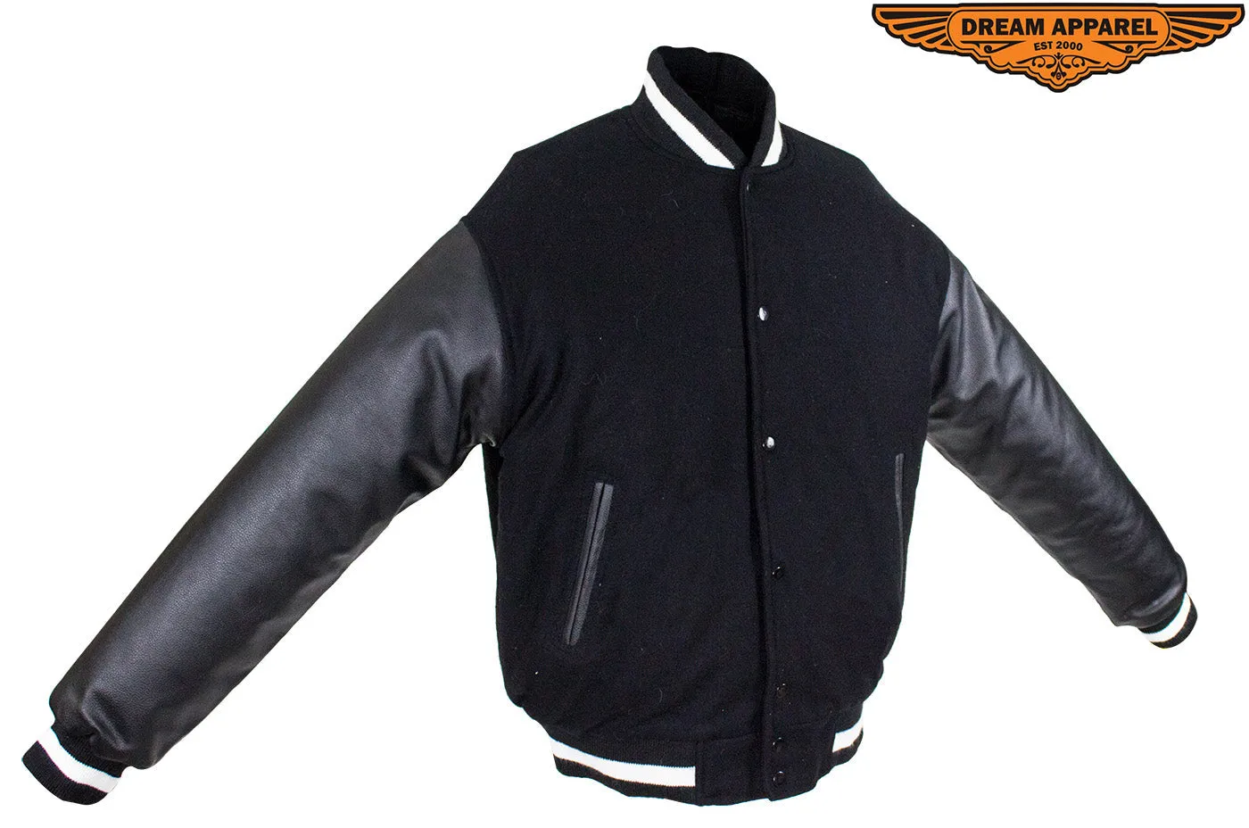 Men's Black & White Varsity Baseball Jacket