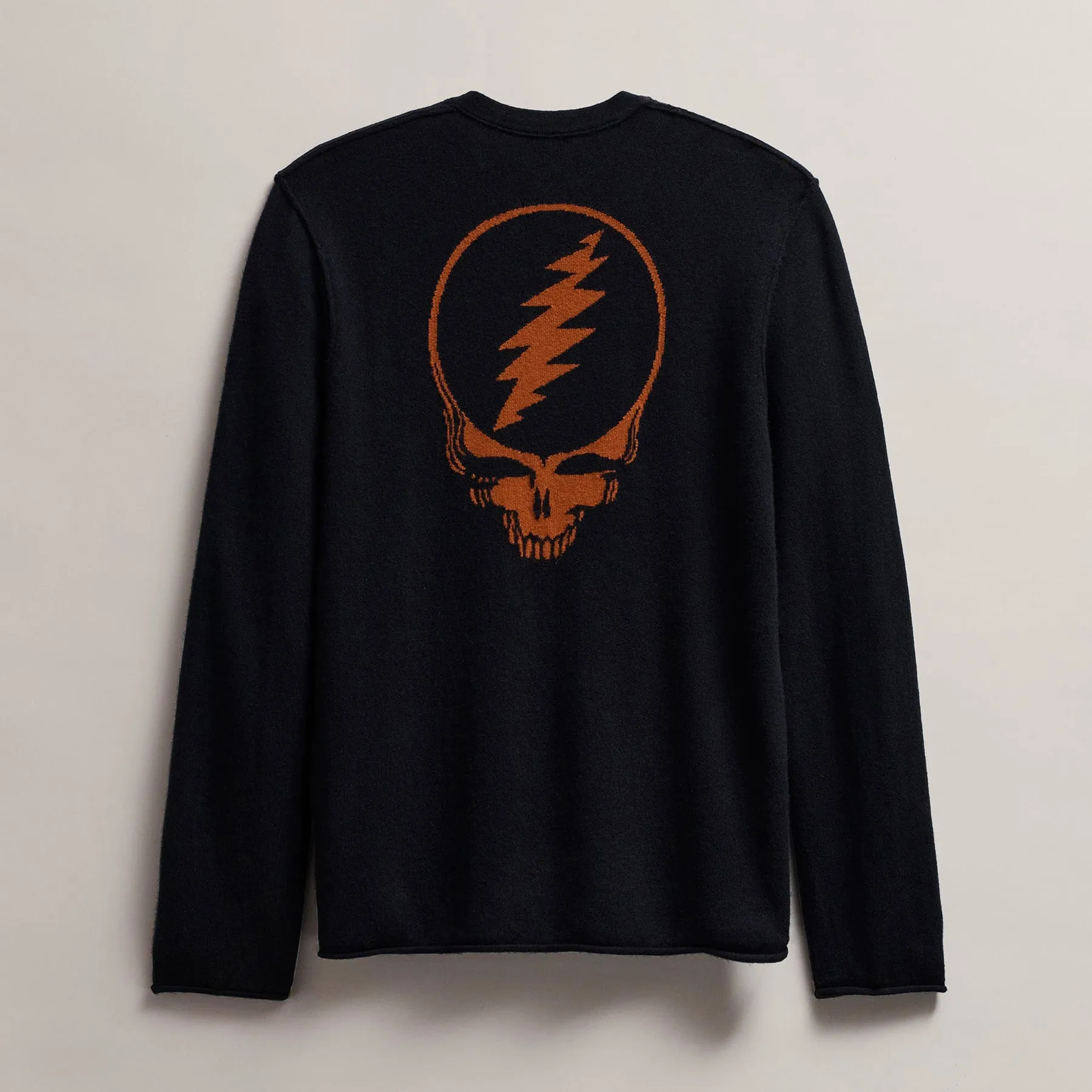 Men's Grateful Dead Recycled Cashmere Sweater - Black/Burnt Orange