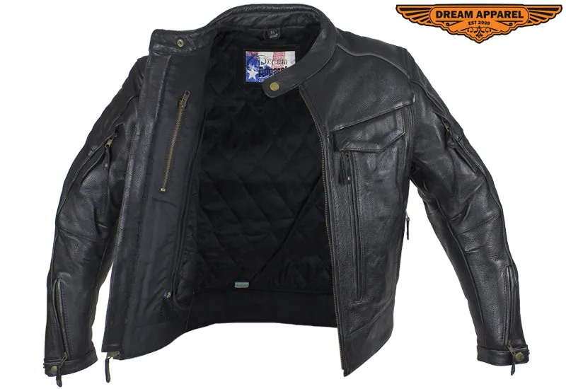 Mens Naked Cowhide Leather Jacket