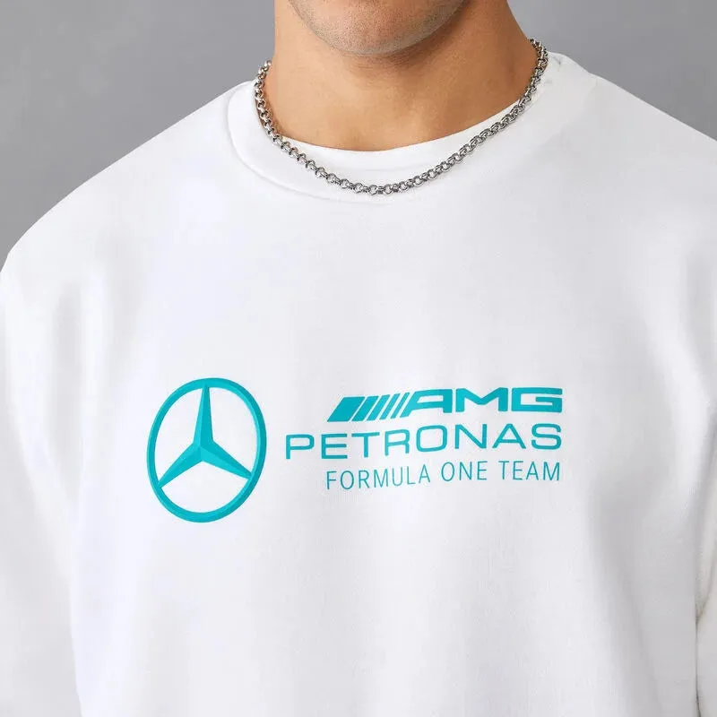 Mercedes AMG Petronas F1 Men's Crew Sweatshirt - Black/White