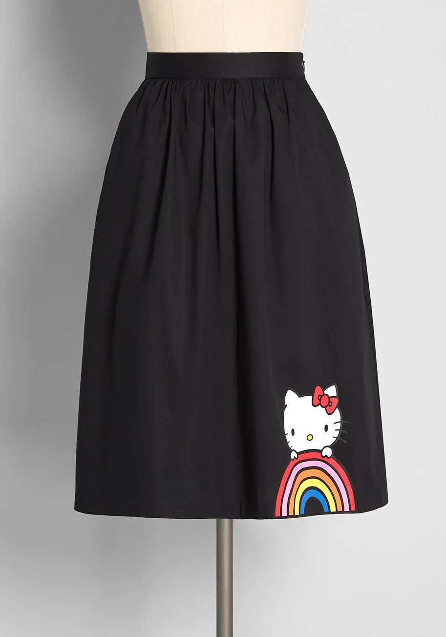 ModCloth x Hello Kitty Let's Go Rainbow A-Line Skirt