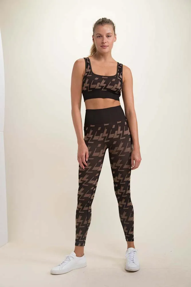 Mono B Seamless Geometric Print Sports Bra