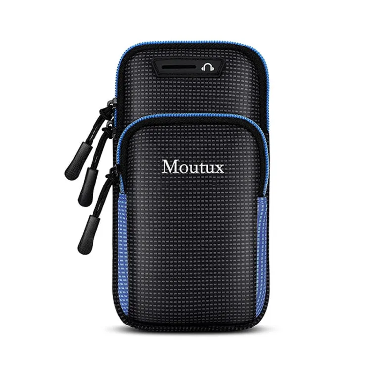 Moutux Outdoor Running Cell Phone Arm Bag Unisex Waterproof Sport Armband(Blue)