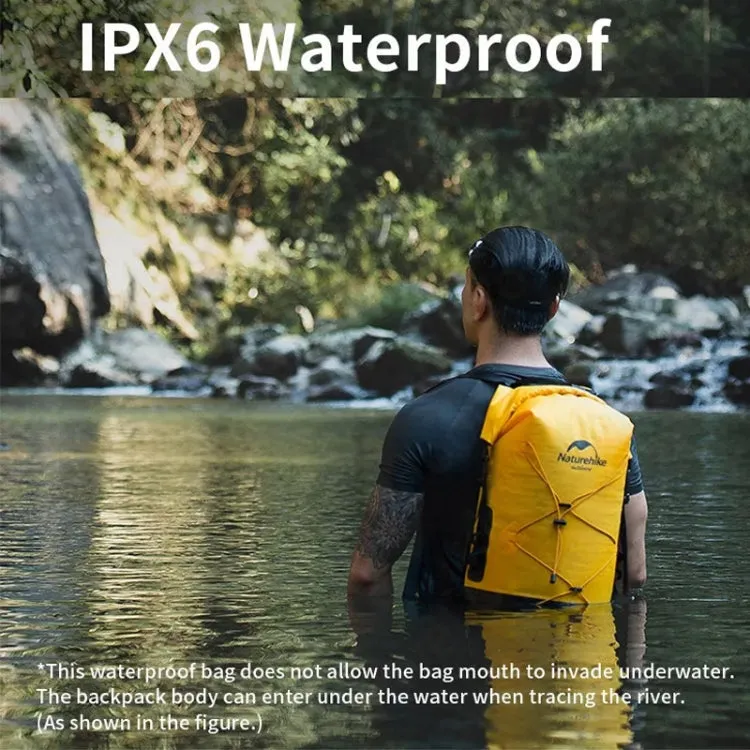 Naturehike Wet Dry IPX6 Waterproof Bag Outdoor Seaside Diving Swimming Rafting Equipment, Color: 20L Yellow