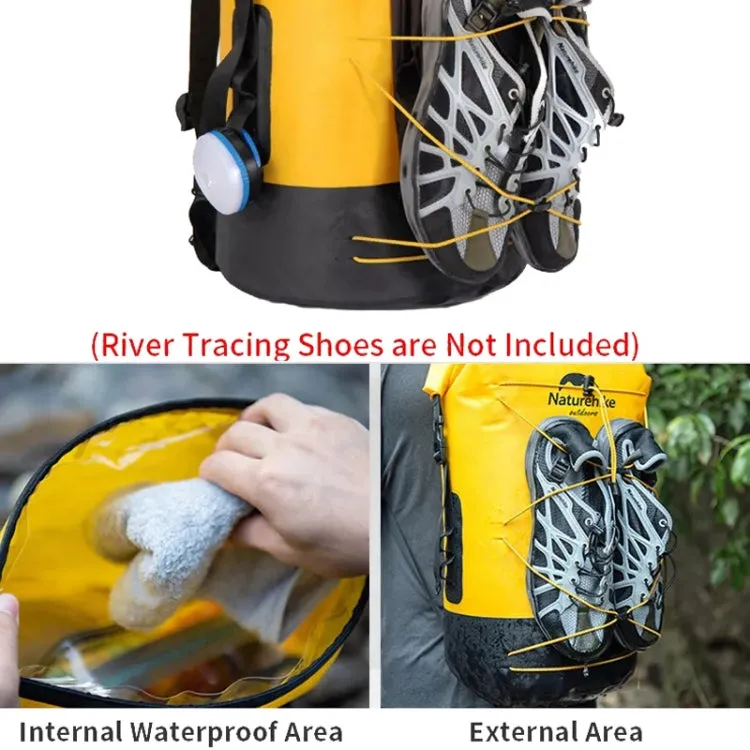 Naturehike Wet Dry IPX6 Waterproof Bag Outdoor Seaside Diving Swimming Rafting Equipment, Color: 20L Yellow