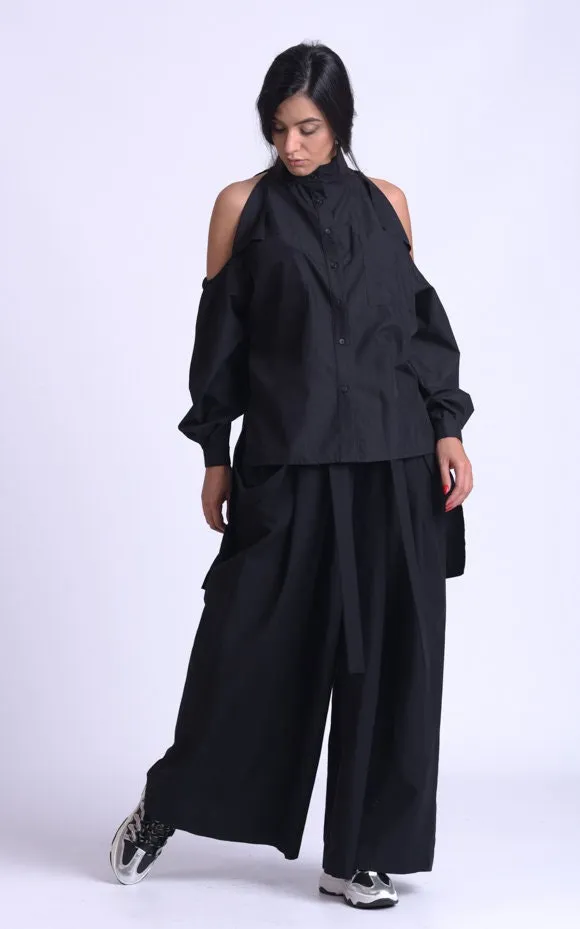 Open Shoulder Maxi Shirt