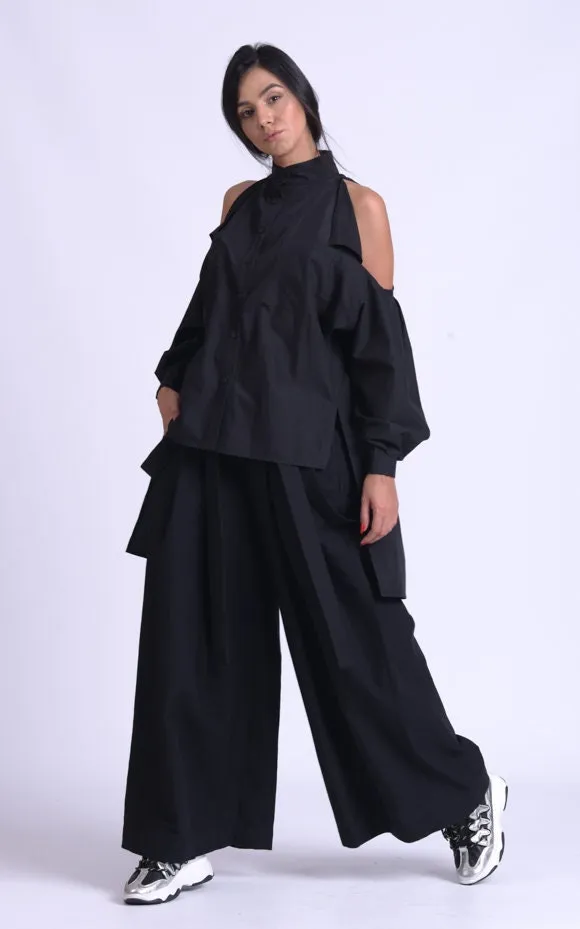 Open Shoulder Maxi Shirt