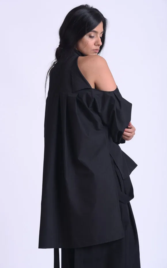 Open Shoulder Maxi Shirt