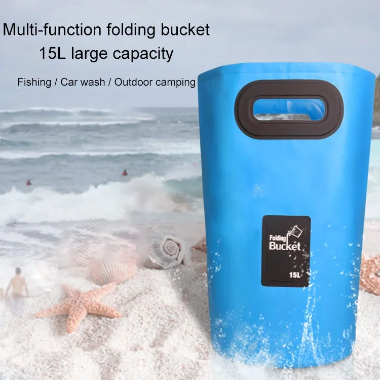 Outdoor Portable Folding Sink PVC Collapsible Bucket, Capacity: 15L (Rose Red)