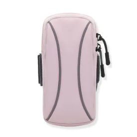 Outdoor Running Cell Phone Arm Bag Unisex Waterproof Mobile Phone Pouch(Pink)