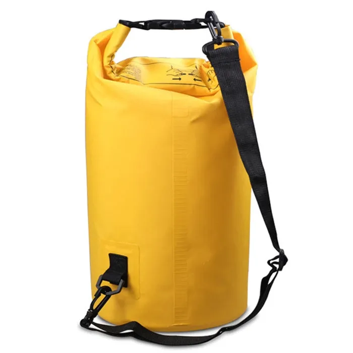 Outdoor Waterproof Single Shoulder Bag Dry Sack PVC Barrel Bag, Capacity: 10L (Yellow)