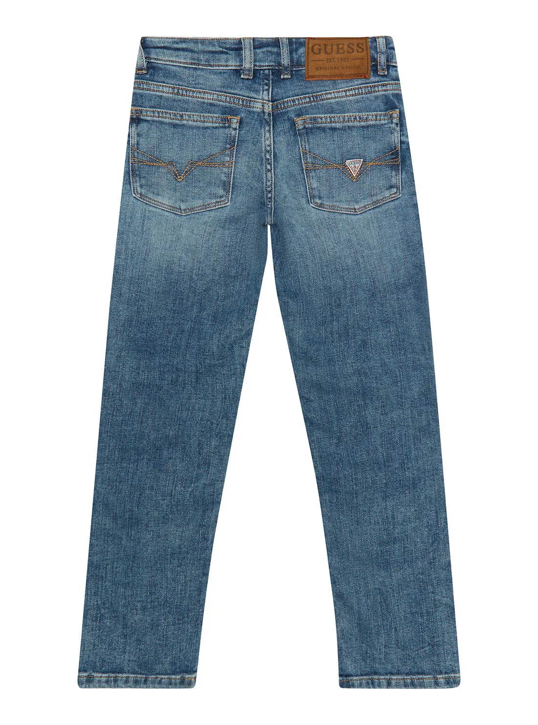 Pearl Blue Denim Straight Leg Jeans (2-7)