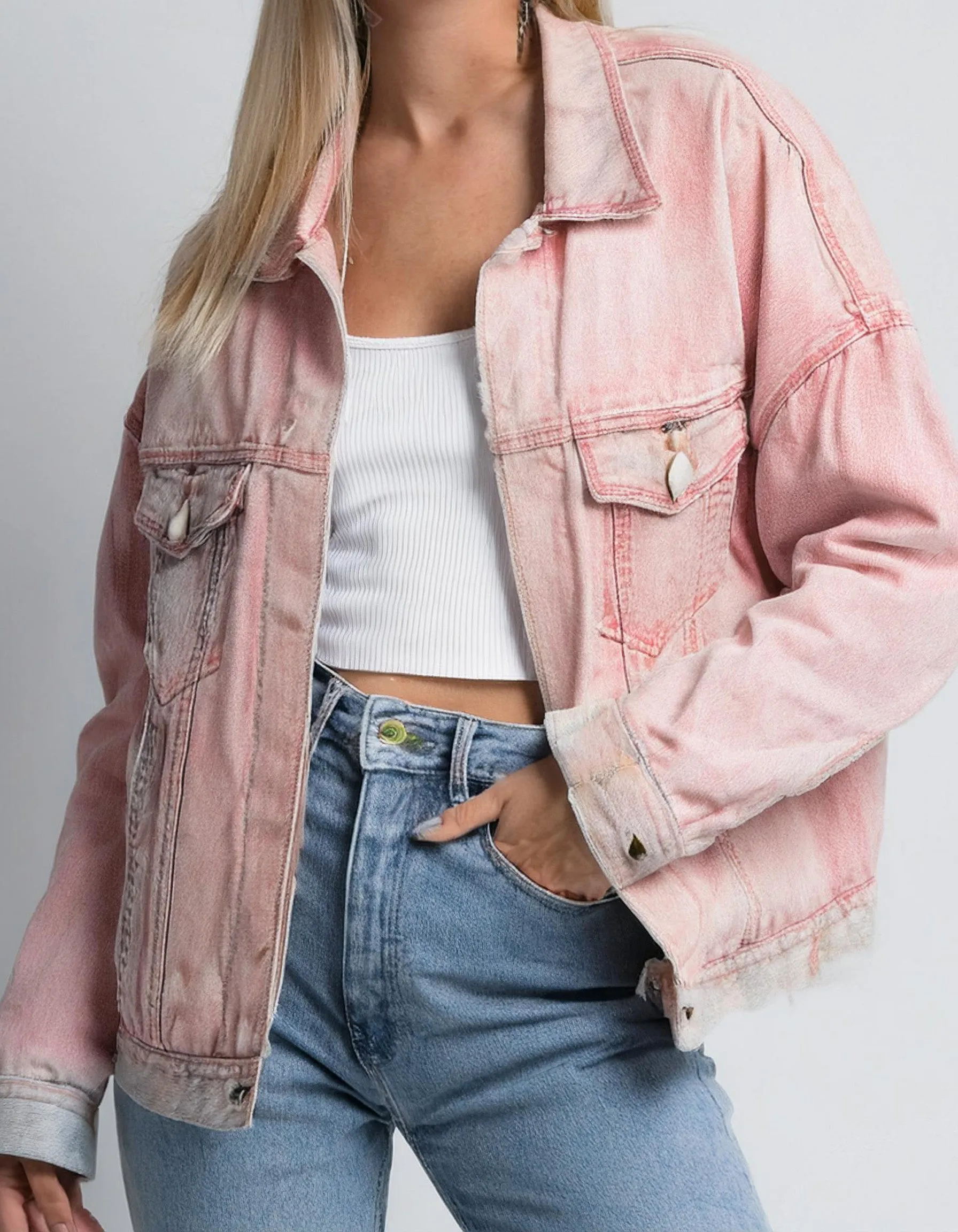 Pink Denim Jacket