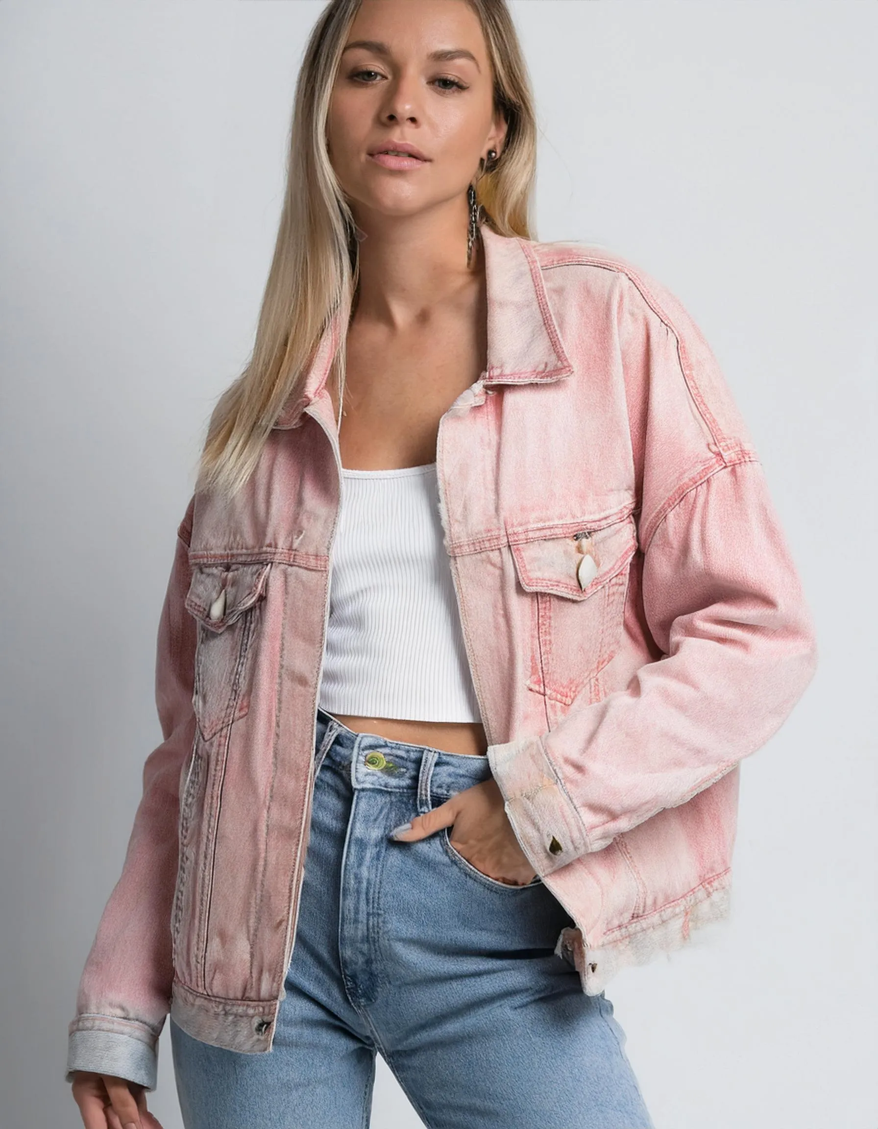 Pink Denim Jacket