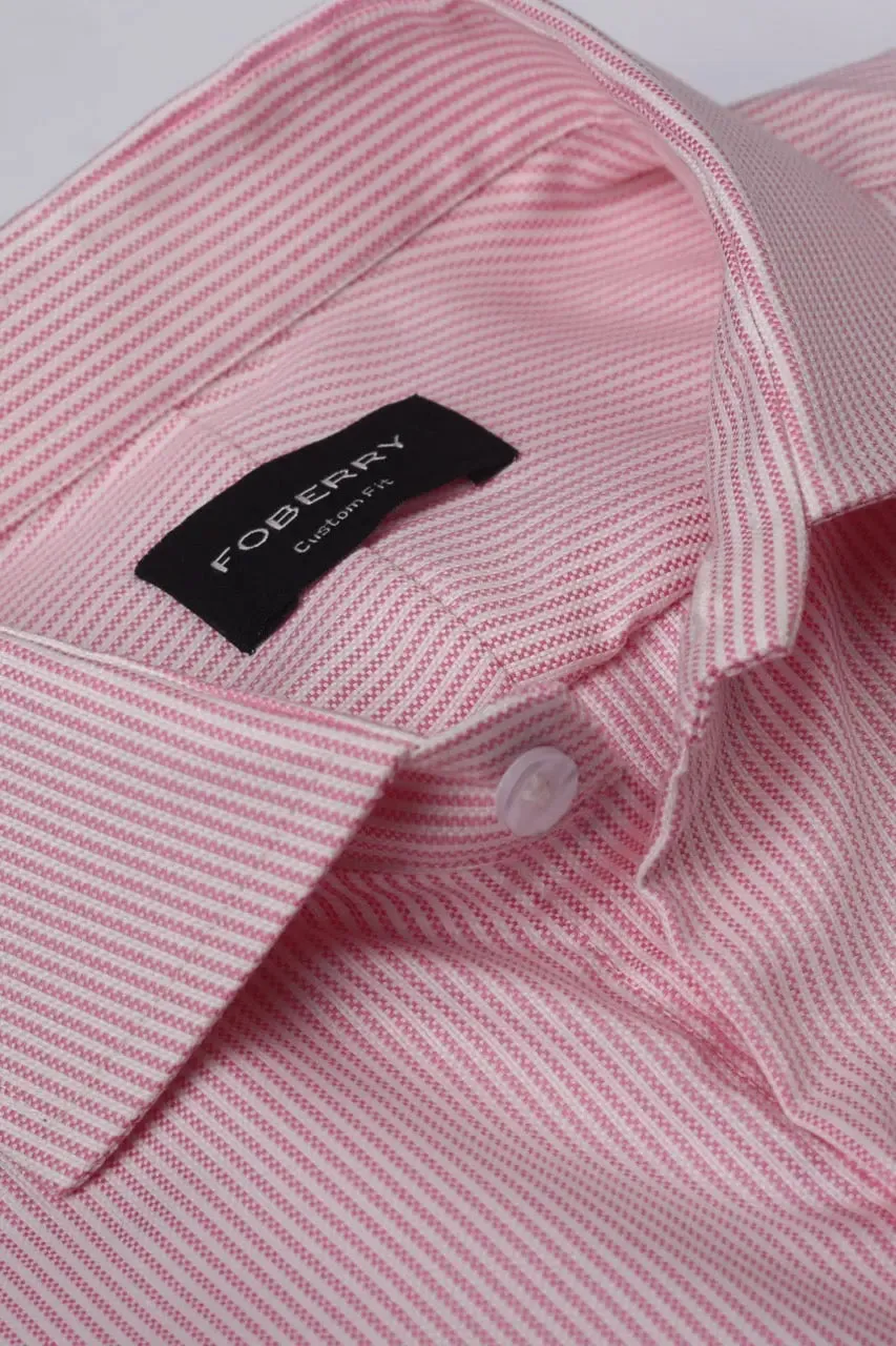 Pink Structured Stripes Shirt