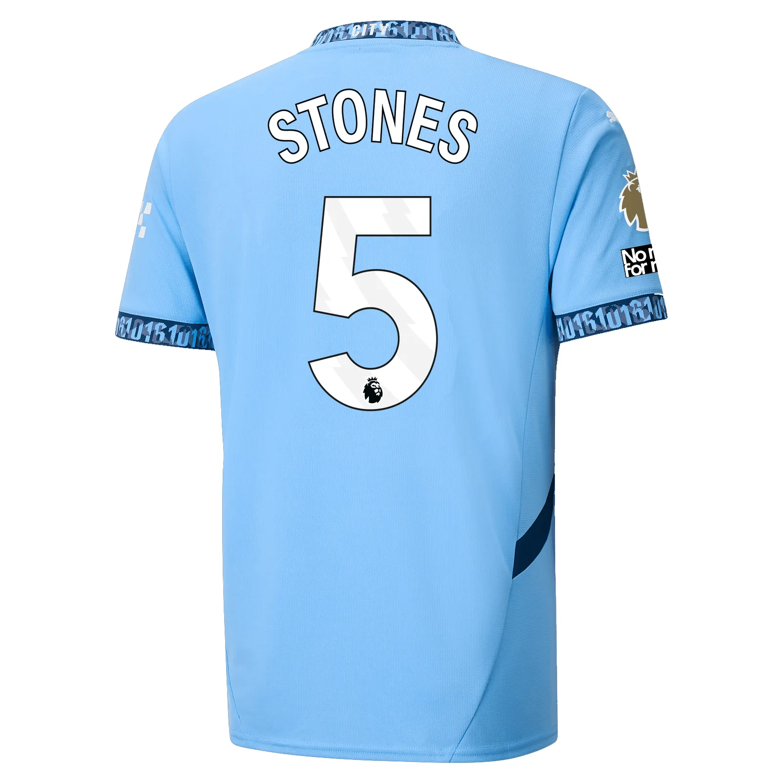 Puma Manchester City John Stones Home Jersey w/ EPL   No Room For Racism   Club World Cup Patches 24/25 (Team Light Blue/Marine Blue)