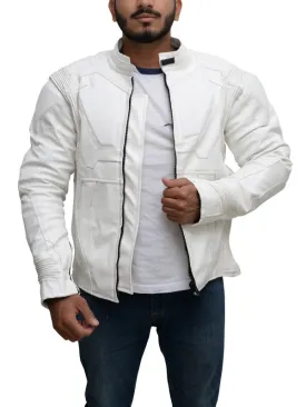 Pure White Biker Leather Jacket