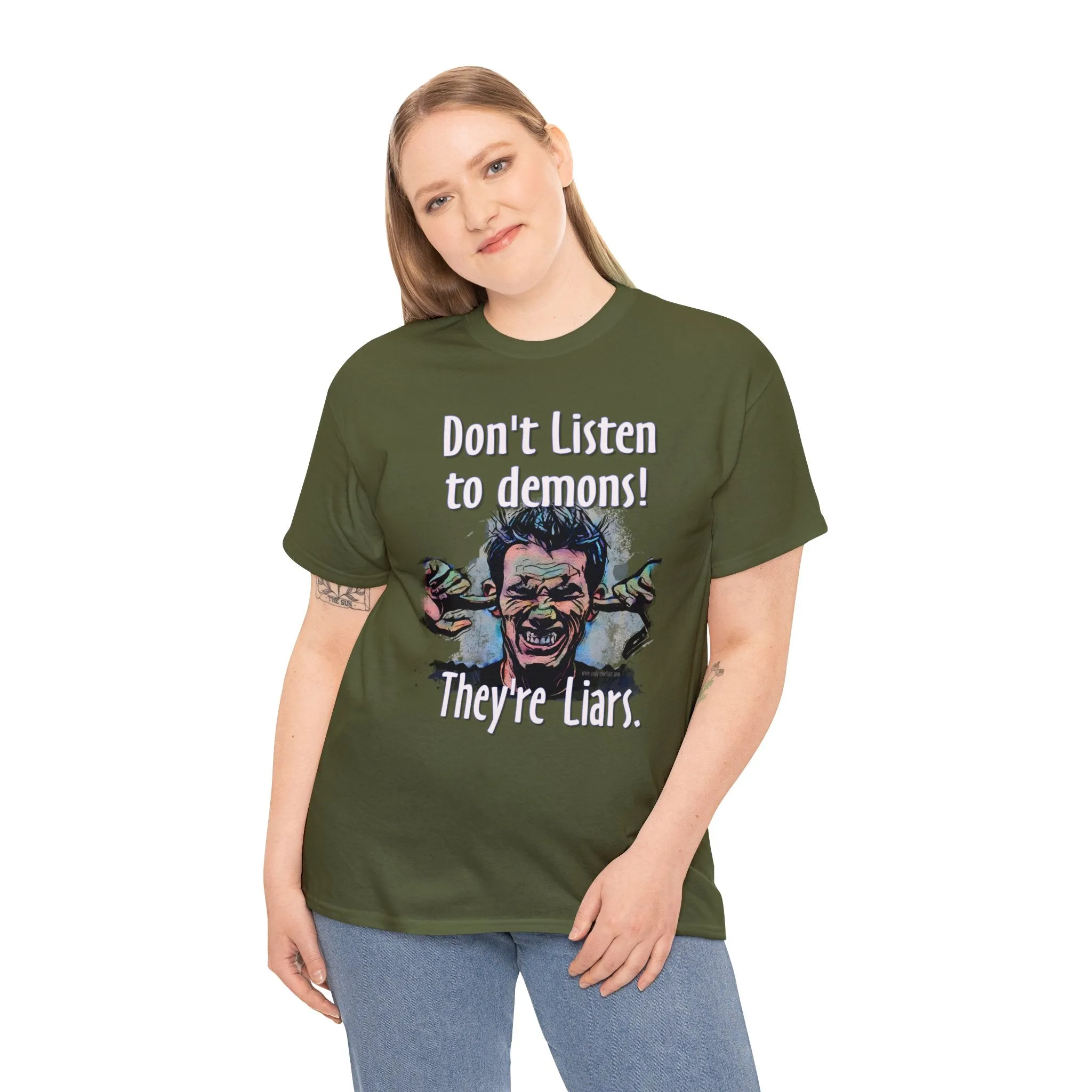 "Don't Listen to demons" Unisex Heavy Cotton Tee