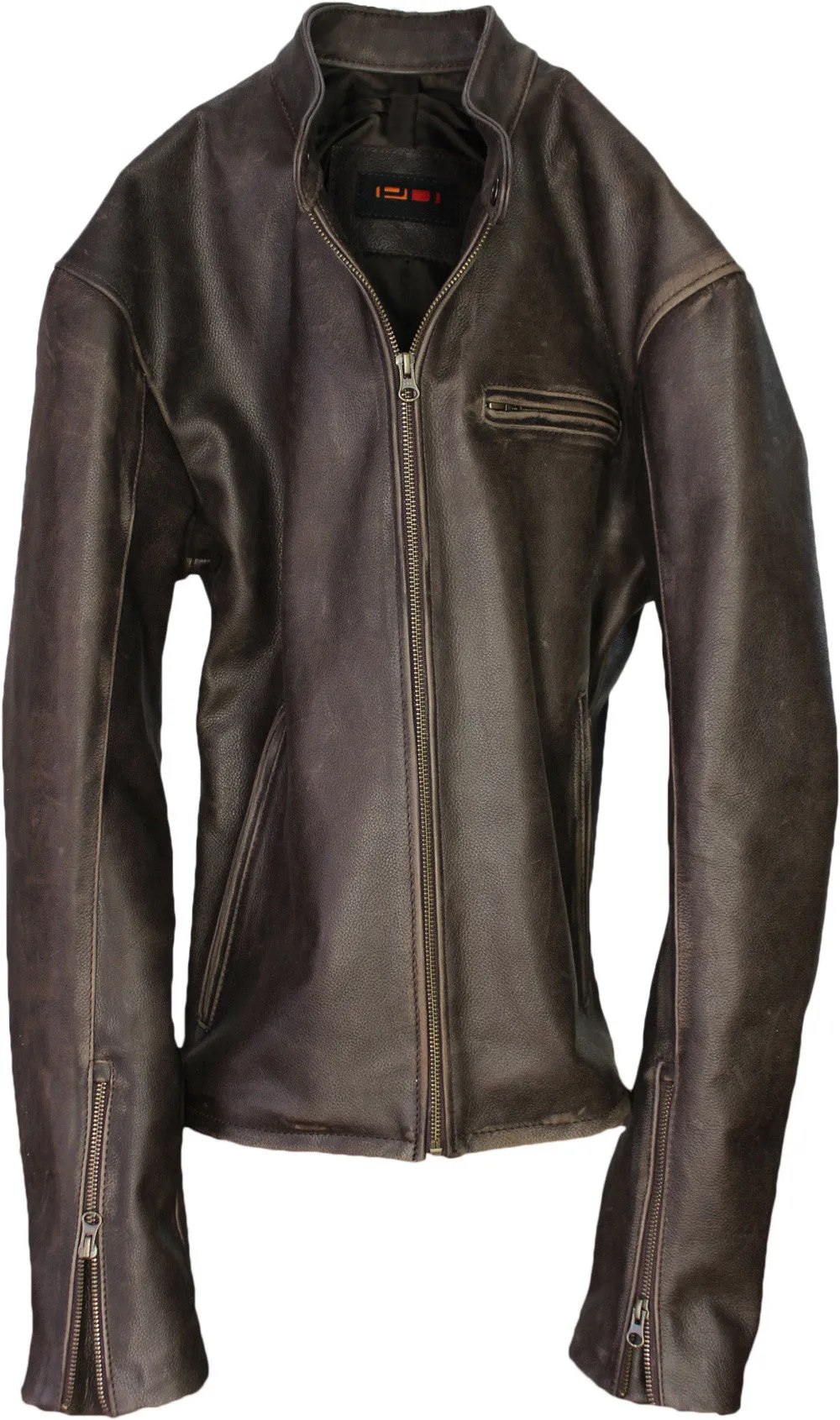 R79 Leather Jacket thick Napa Distressed Brown Vintage Fit - Cafe Racer