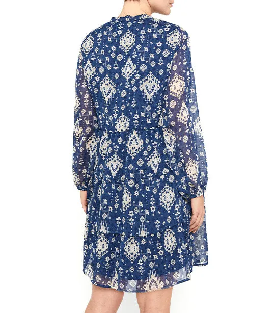 Short Recycled Dress Blue Print