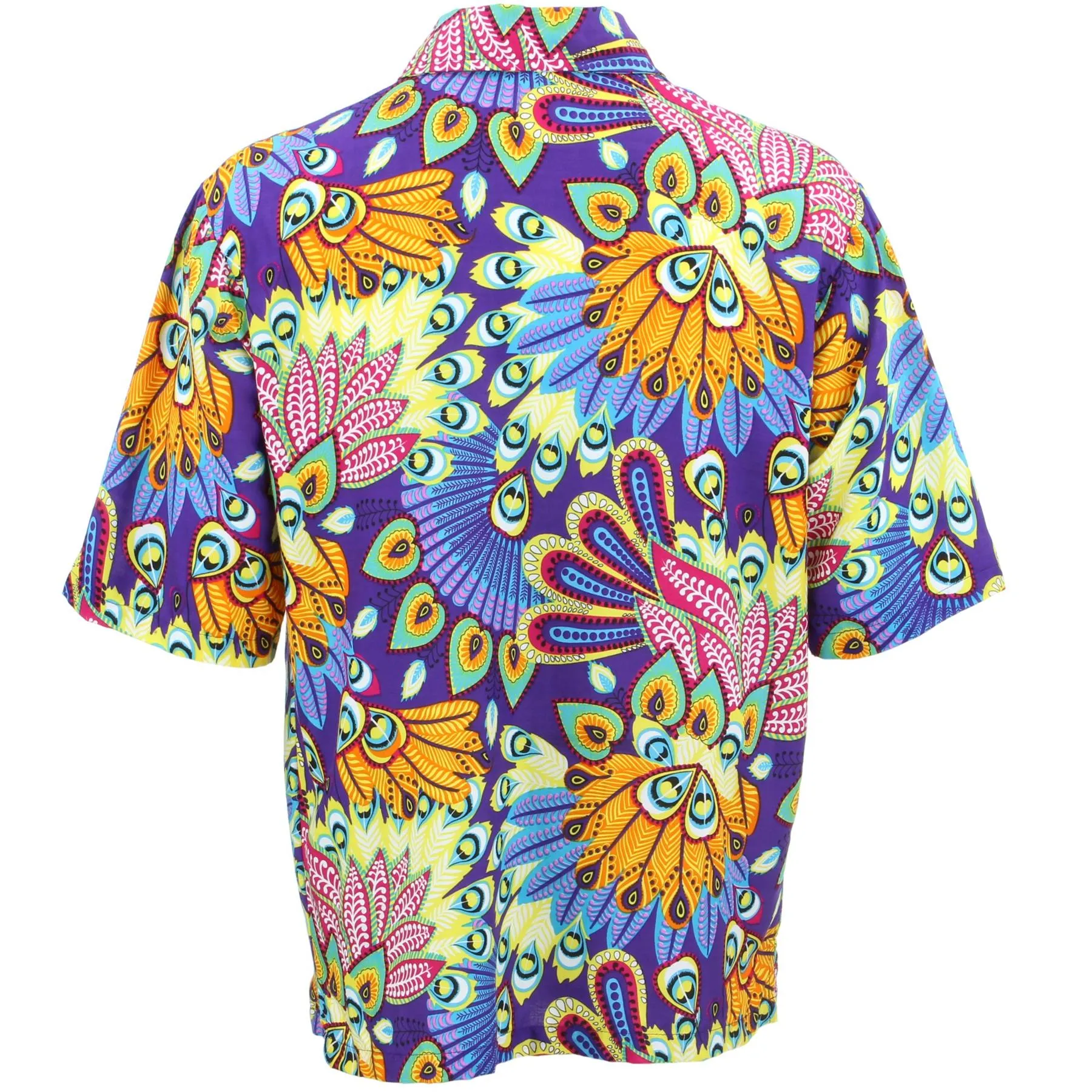 Short Sleeve Tropical Hawaiian Shirt - Purple