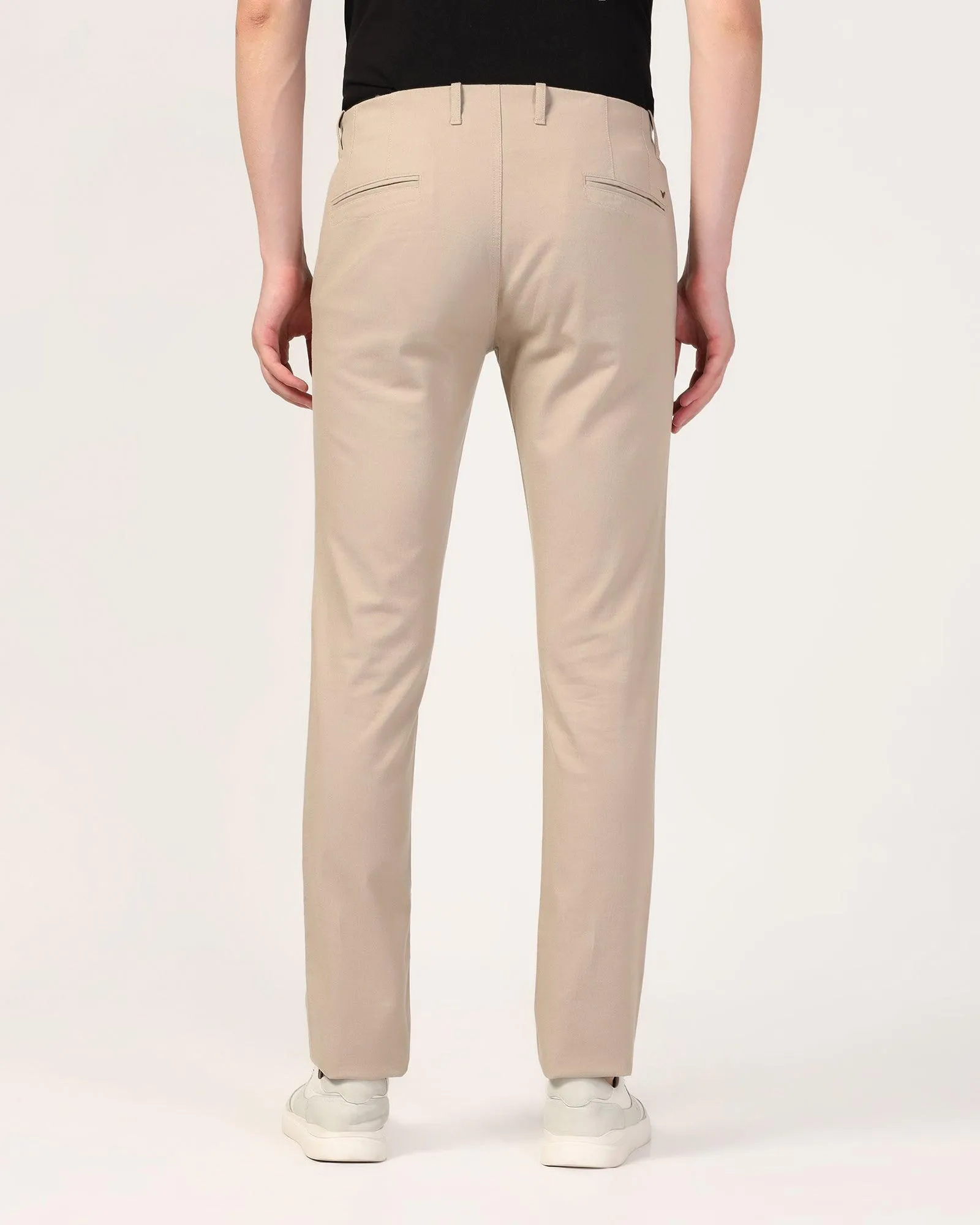 Slim Fit B-91 Casual Beige Solid Khakis - Adrian