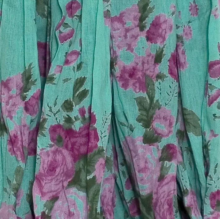 Smoky Blue or Turquoise Vintage Rose Skirt