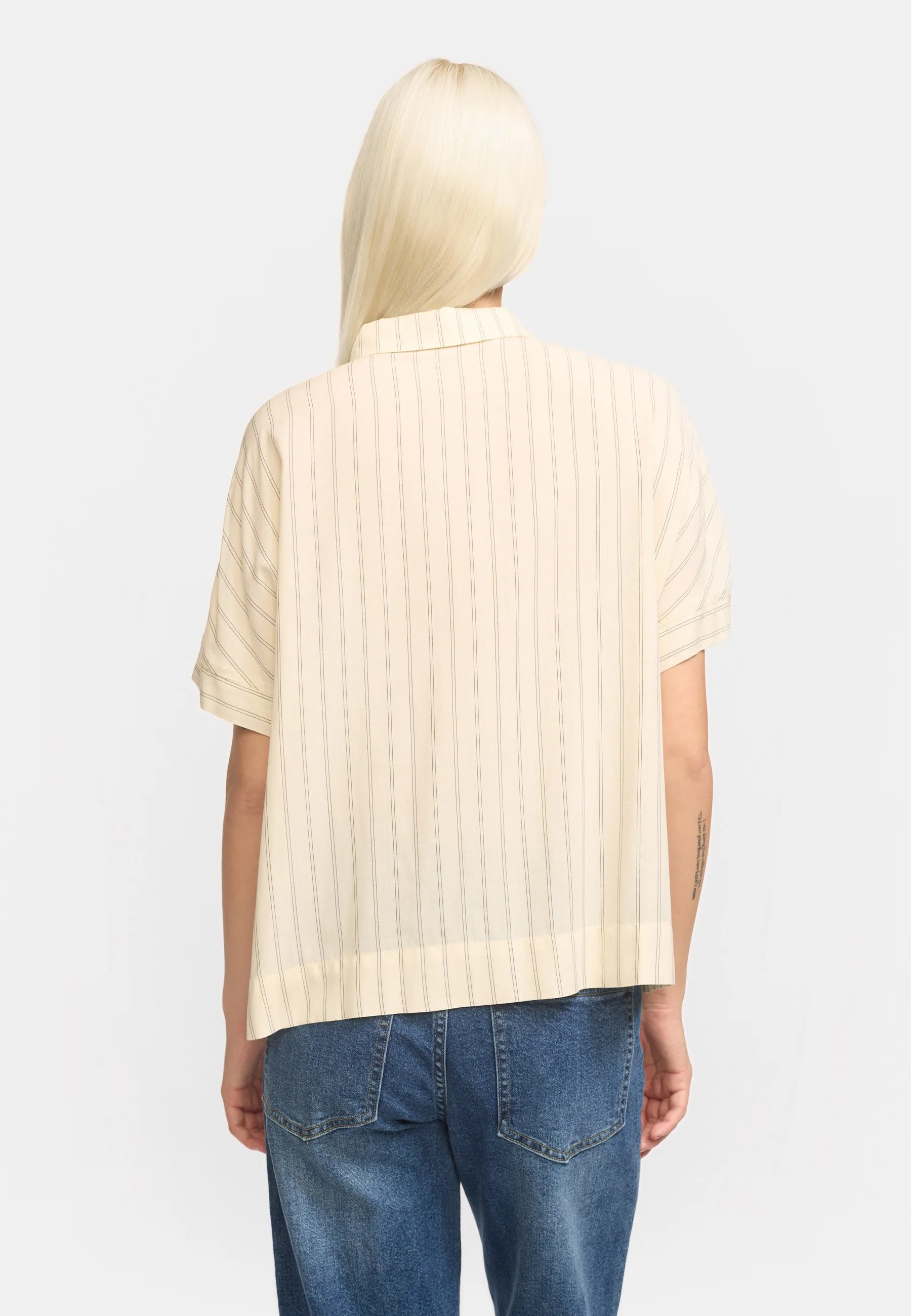 SRMargot Freedom Striped SS Shirt - Striped Black and Arctic Wolf