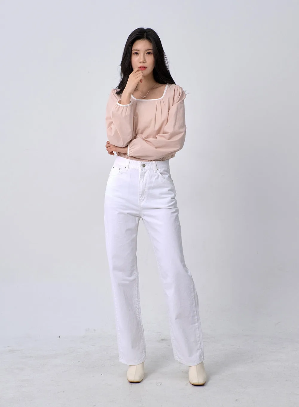 Straight Leg Cotton Pants OM331