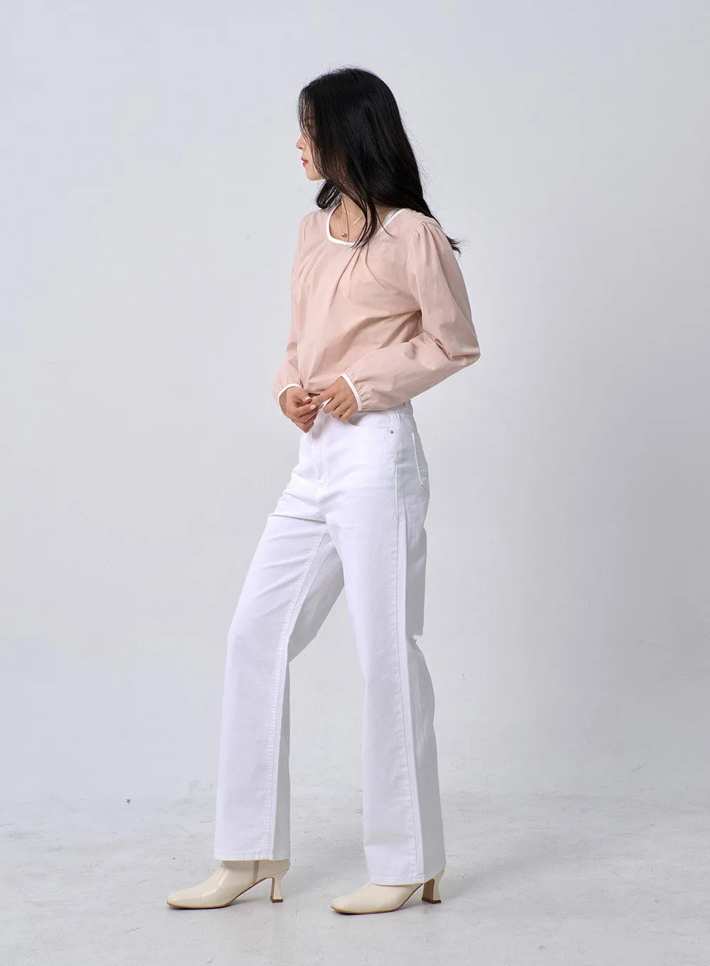 Straight Leg Cotton Pants OM331