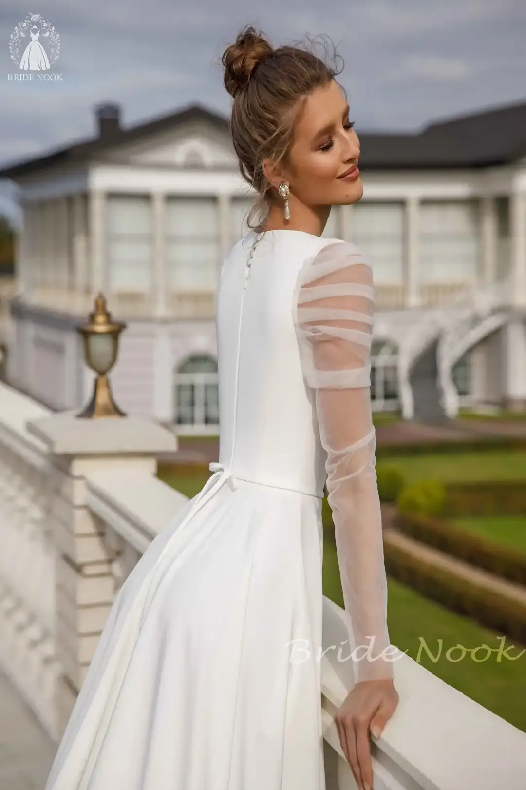 Sweetheart Neck Simple Wedding Dress With Side Open Slit