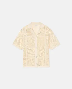 Talissa - Sale Paper-Crochet Textured Shirt - Creme