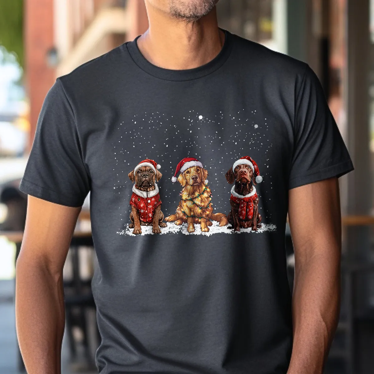 Teesdily | Dog Christmas Shirt, Christmas Dog Santa Sweatshirt Hoodie Mug, Dog Mom Tshirt, Dog Owner Tee, Dog Lover Christmas Gift