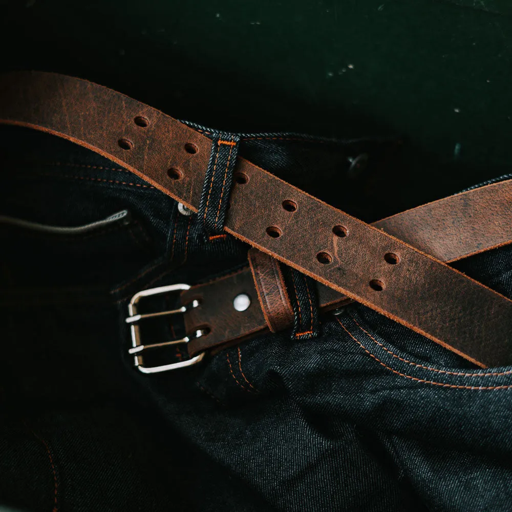 The Legend Double Prong Retro Style Jean Belt - 1.5" Width