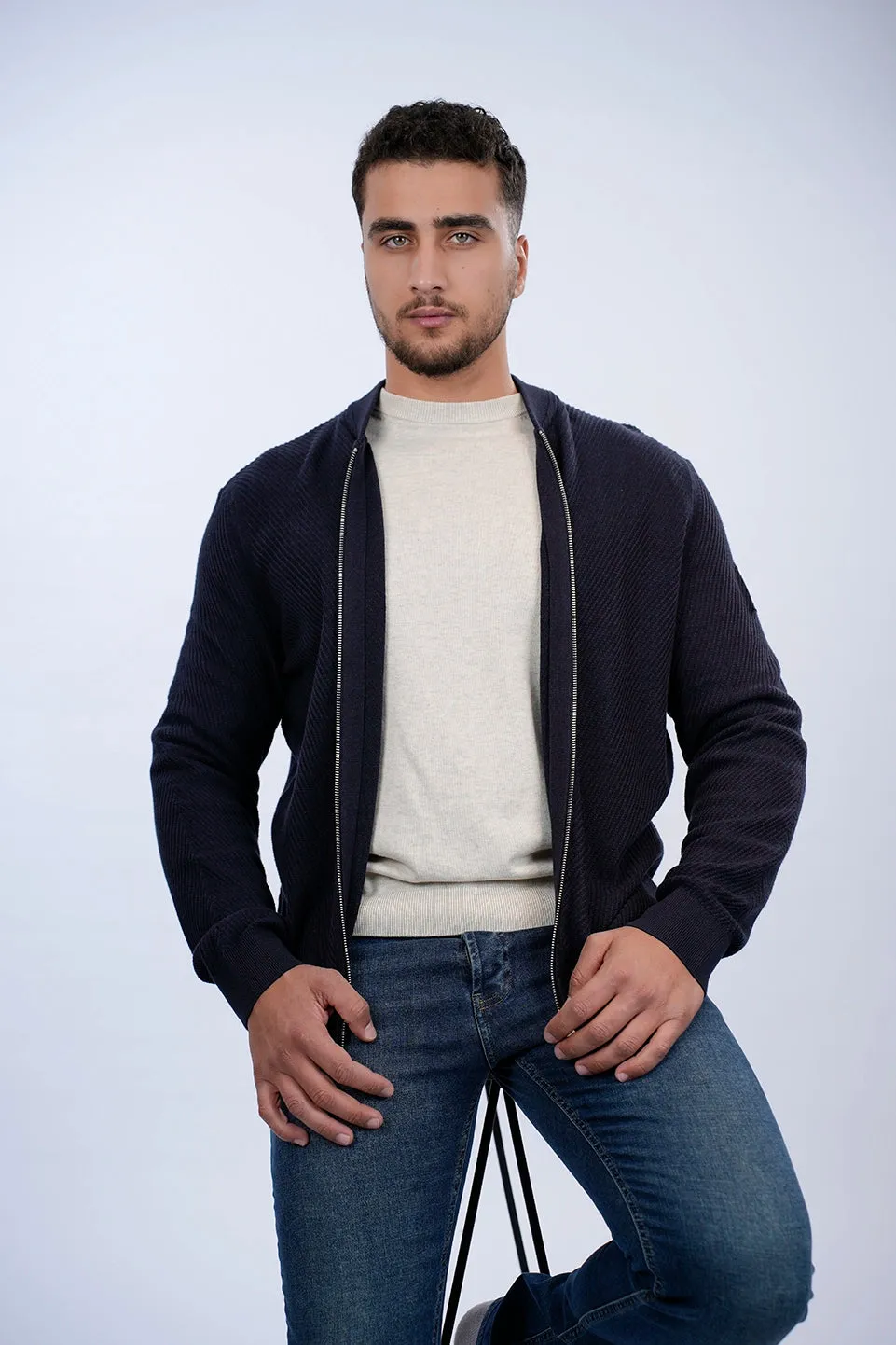 Tom Tailor Navy Knit Wear Jacket