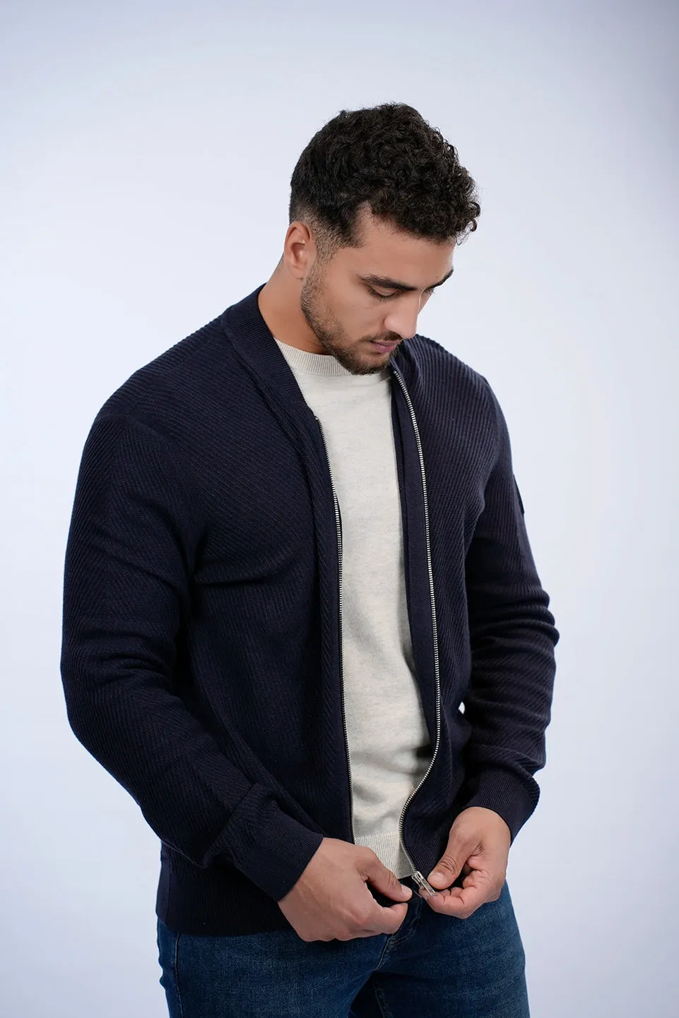 Tom Tailor Navy Knit Wear Jacket