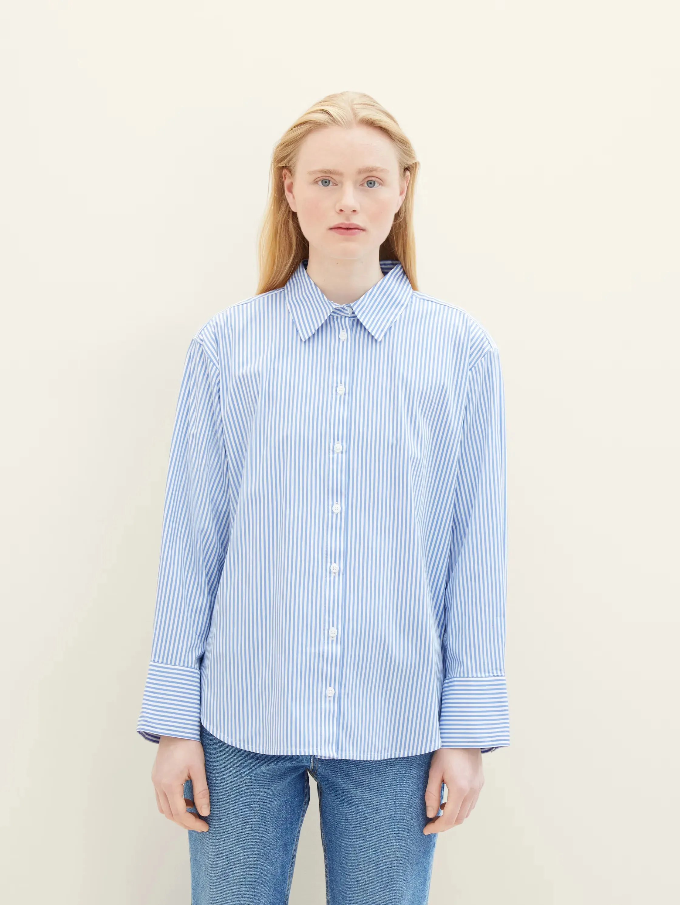 Tom tailor Striped Loose Fit Blue Shirt