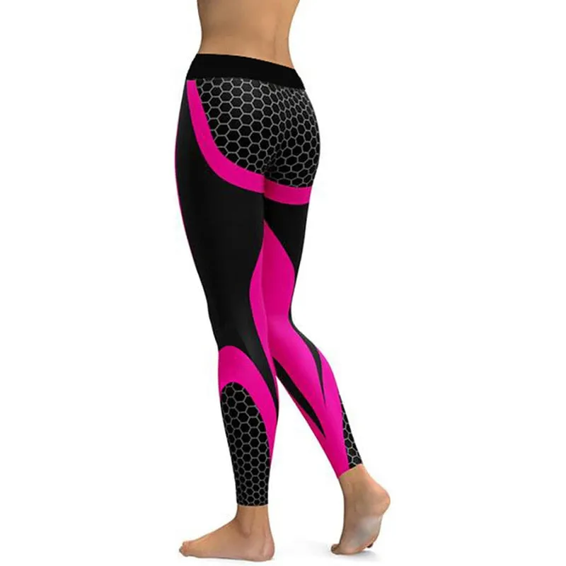 VenusFox Mesh Pattern Print Fitness Leggings