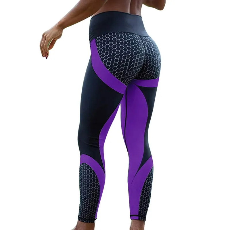 VenusFox Mesh Pattern Print Fitness Leggings