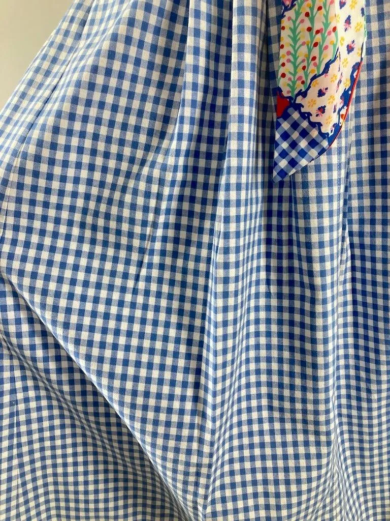 Vintage 80s Blue Gingham Skirt