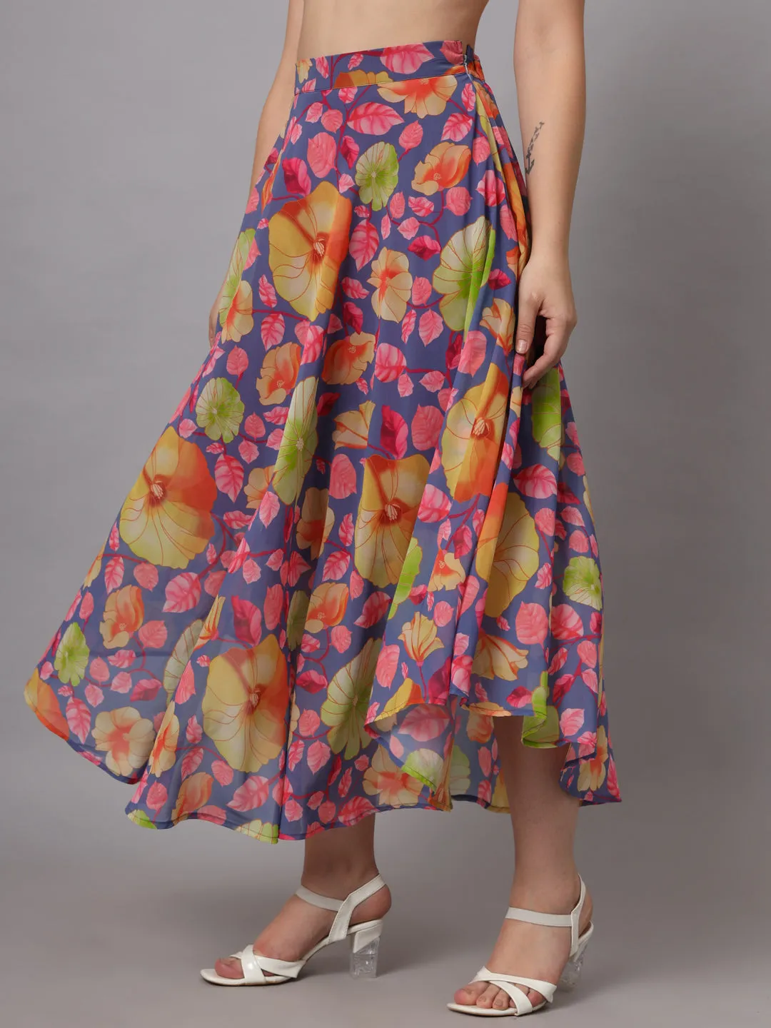 Women Floral Printed Maxi Skirt